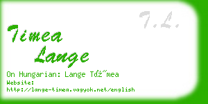 timea lange business card